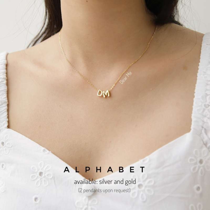 Jual Dear Me Jewelry Alphabet Necklace 