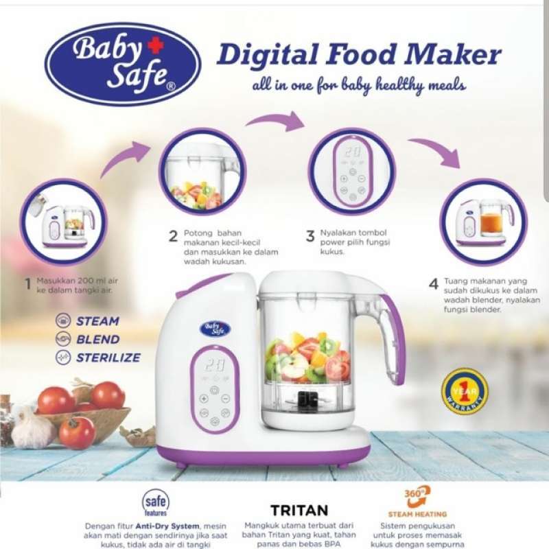 Jual Baby Safe LB02 MPASI Digital Food Maker Pembuat Makanan Bayi