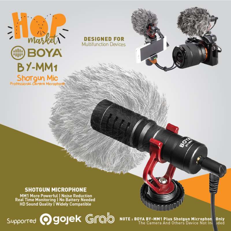 boya by mm1 mini microphone cardioid shotgun mic vlogging for iphone ios hp android canon nikon