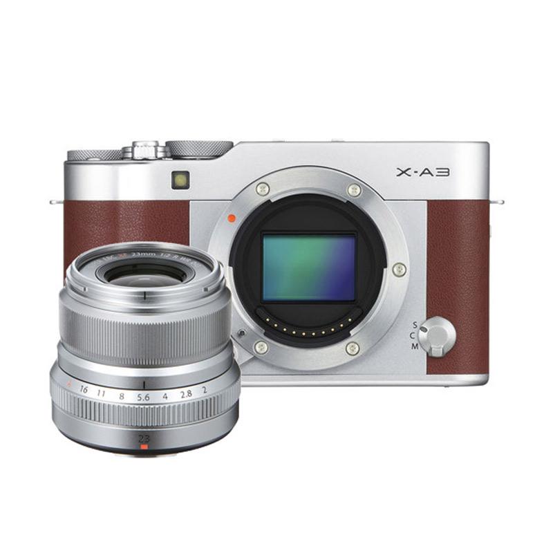 Fujifilm X-A3 Body +XF 23mm f2.0 Kamera Mirrorless - Brown +FREE SDHC 16GB