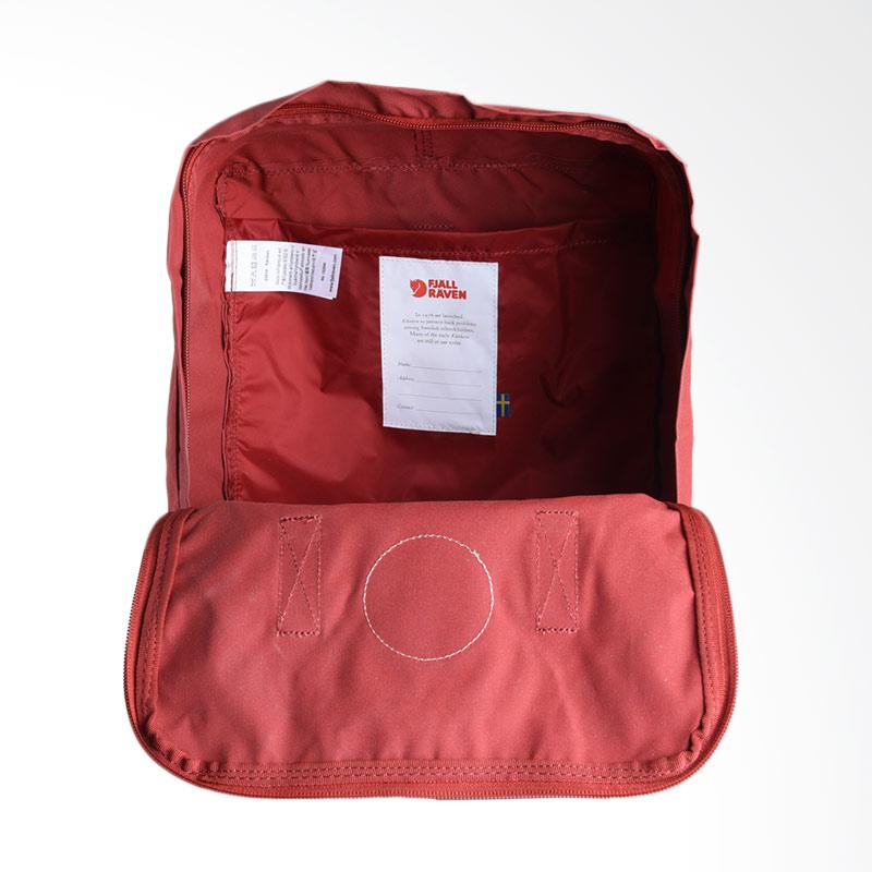 fjallraven kanken deep red folk pattern