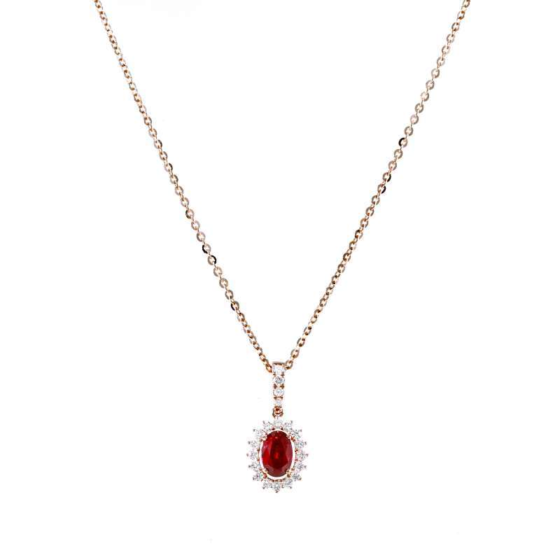 Jual SIORAI Diamond Necklace Oval Ruby 
