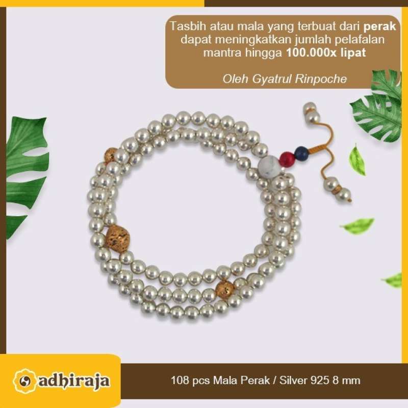 Jual Tasbih Mala Buddha 108 Pcs Premium Bahan Perak Silver 925