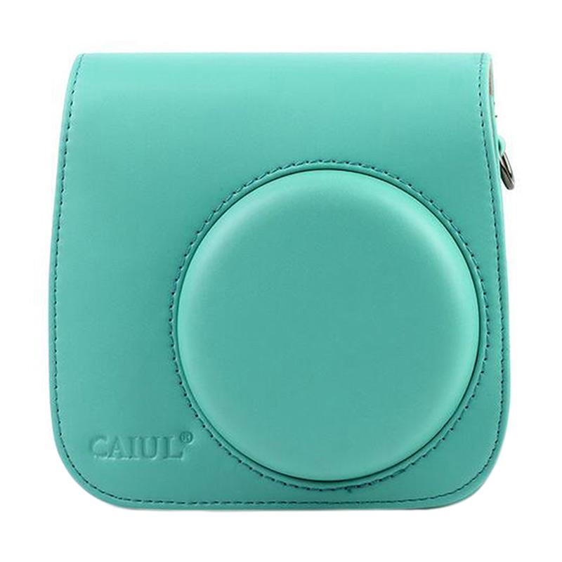 Caiul Godric Leather Bag for Fujifilm Kamera Instax Mini 8 or 9 Hijau Mint