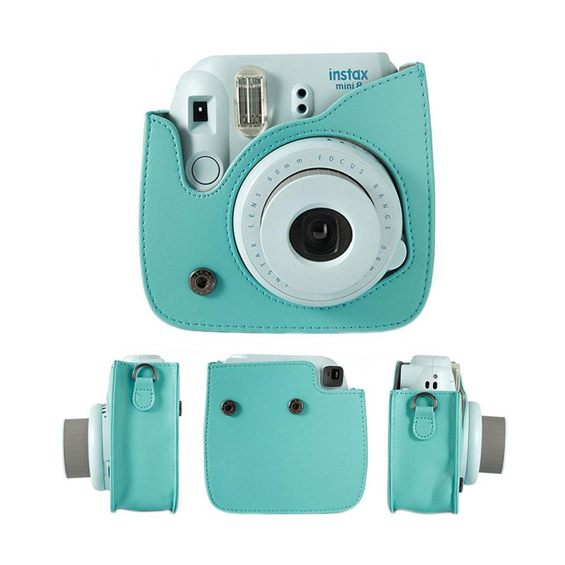 Fujifilm Leather Bag Kamera Instax Mini 8 9 Tas Polaroid Case Hijau Mint