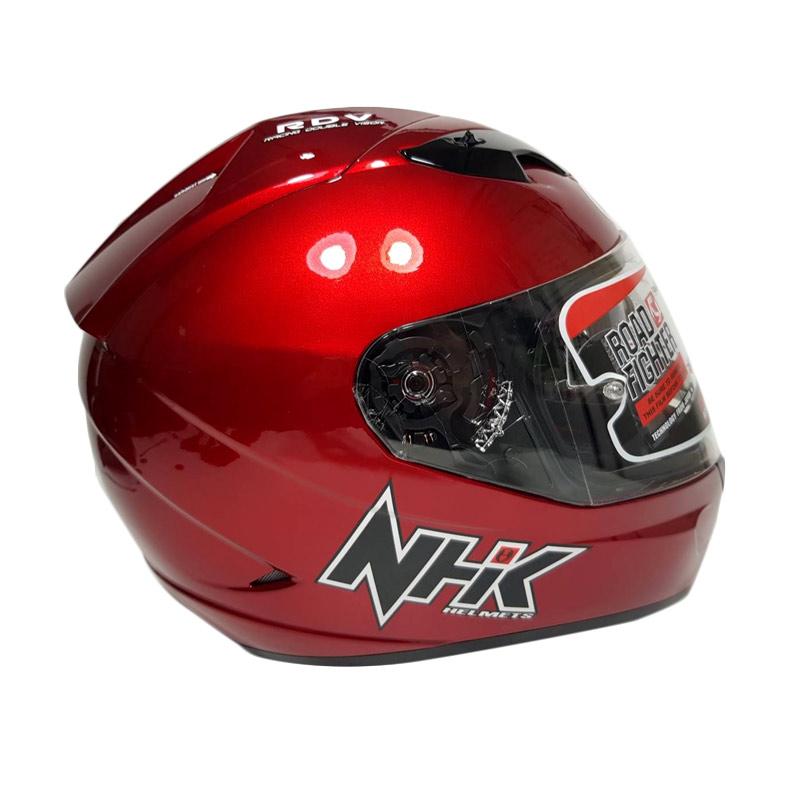 Jual NHK GP1000 Double Visor Helm Full Face Red Maroon di Seller