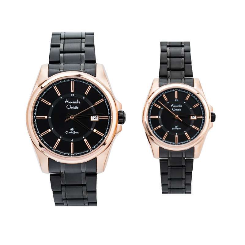 Promo original jam tangan Alexandre Christie Couple AC 8502 BBRBA