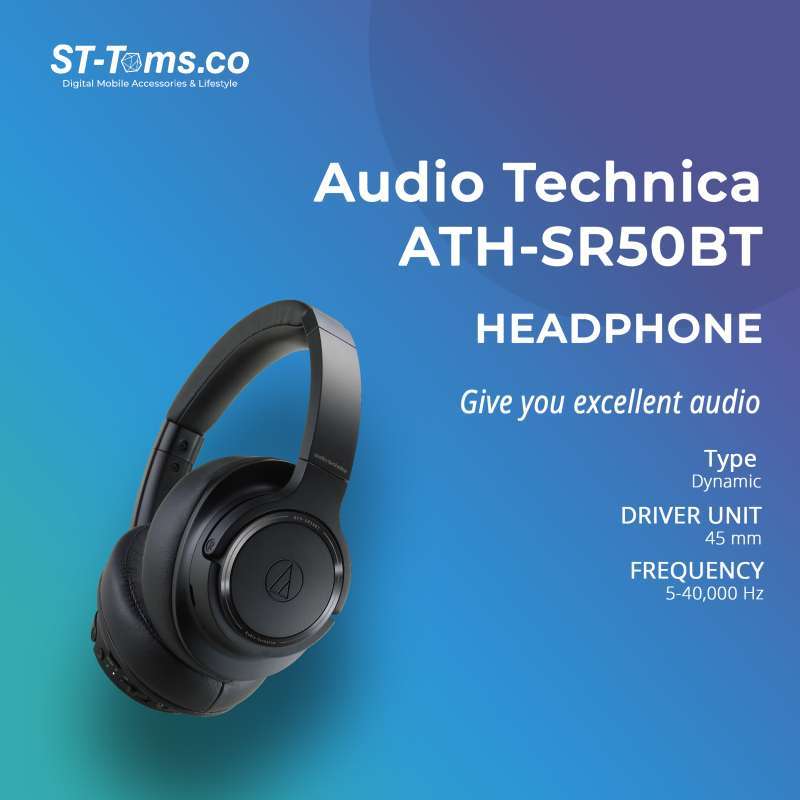 Promo Audio Technica ATH-SR50BT Wireless Over-Ear Headphones - HITAM di  Seller ST-Toms - Kota Jakarta Utara, DKI Jakarta | Blibli