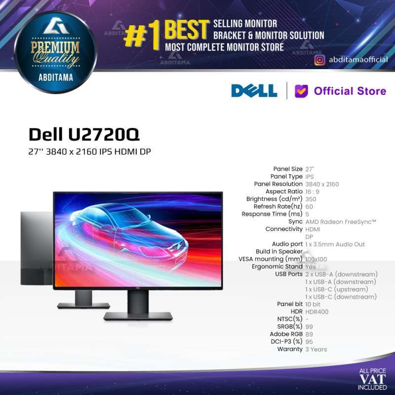 Jual DELL U2720Q Monitor LED Komputer 