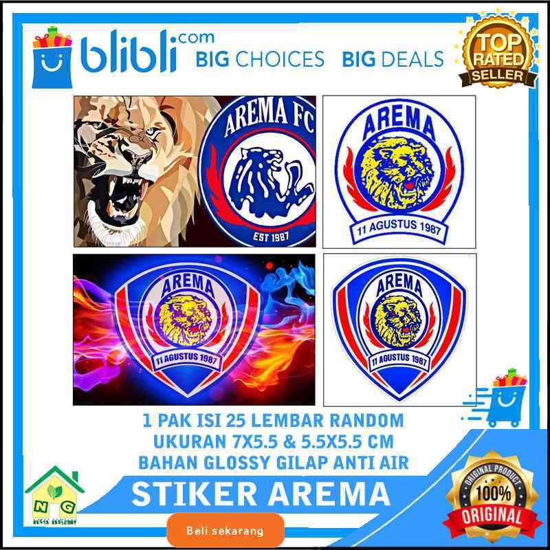 Promo FOOTBALL Stiker Arema FC Club Community Komunitas Sepak Bola Arema FC  Stiker Dinding Logo Lambang Klub Stiker Kaca Mobil Motor Diskon 30% di  Seller Nasya Gaulcomp - Pulo Lor, Kab. Jombang | Blibli