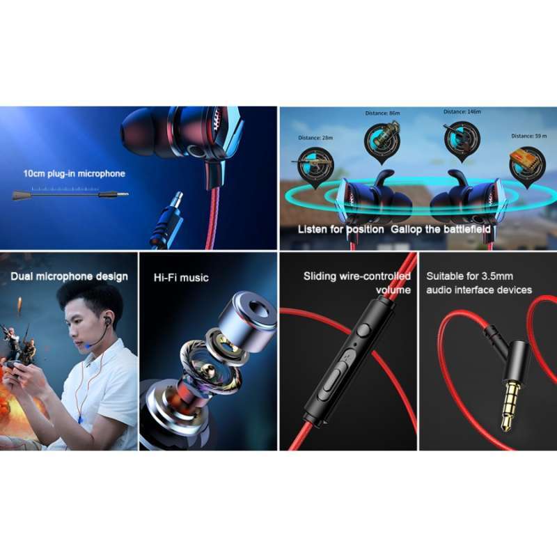 Promo Handsfree Baseus Gamo H15 Headset Gaming with Mic PUBG / Mobile  Legend - Merah Diskon 54% di Seller Toko Oktav - Kapuk, Kota Jakarta Barat  | Blibli