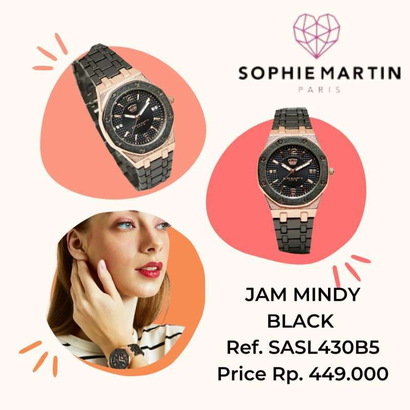 Jual JAM MINDY BLACK SASL430B5 JAM TANGAN WANITA SOPHIE MARTIN