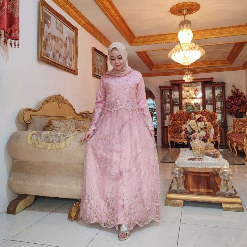 Dress pesta warna rose gold cheap
