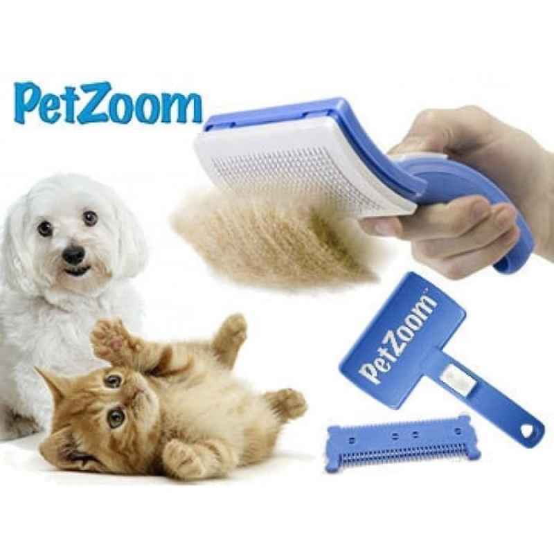 PetZoom Self Cleaning Grooming Brush Sisir Anjing dan Kucing