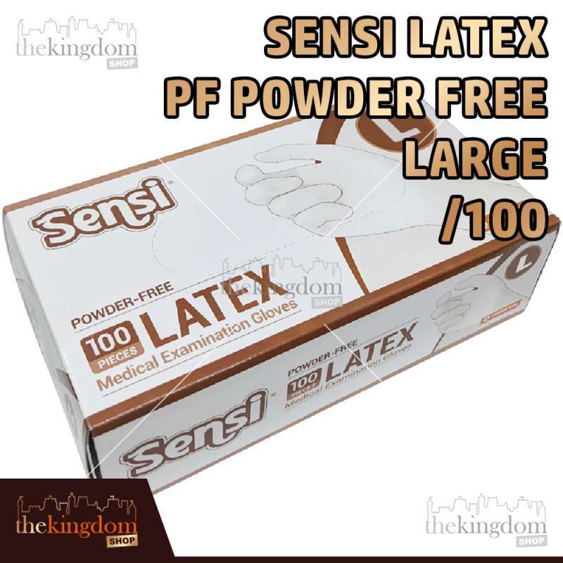 Sensi Latex PF Powder Free L /100 Large Gloves Sarung Tangan Medis Karet  Glove Disposable Handscoon Tanpa Bedak