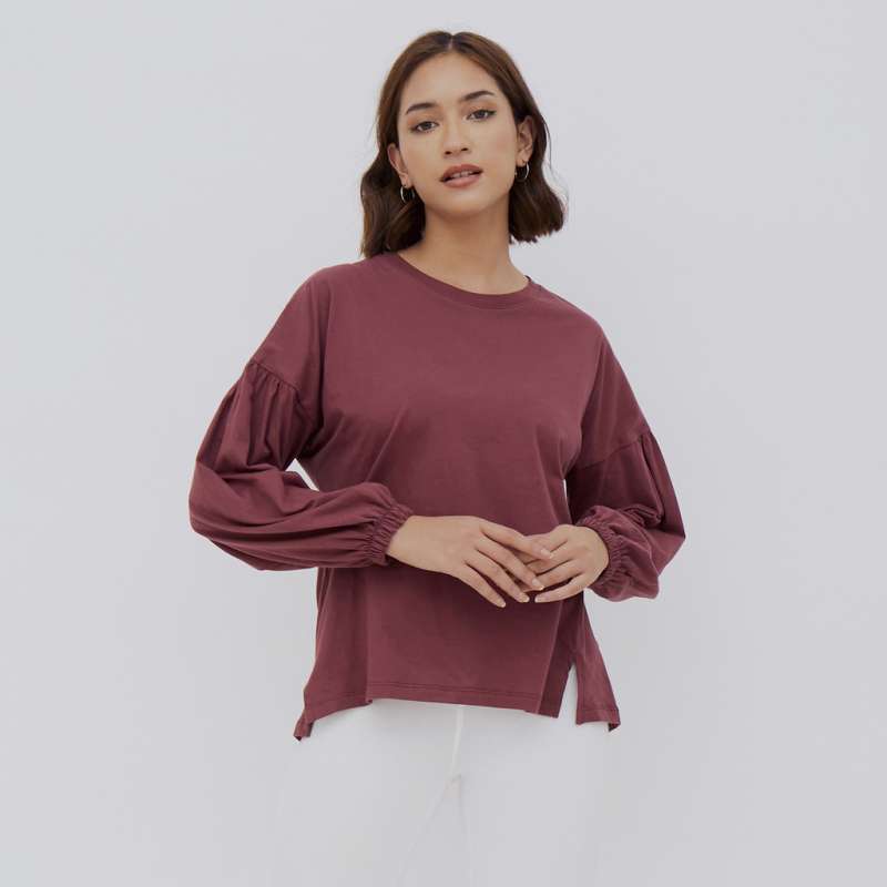 Jual NONA March Tee Long Sleeve Red 