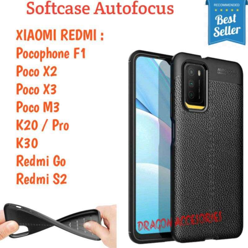 Autofocus Redmi S2 Go K30 K20 Pro Poco X2 X3 M3 Pocophone F1 Softcase  Silikon Case Kulit Shockproof