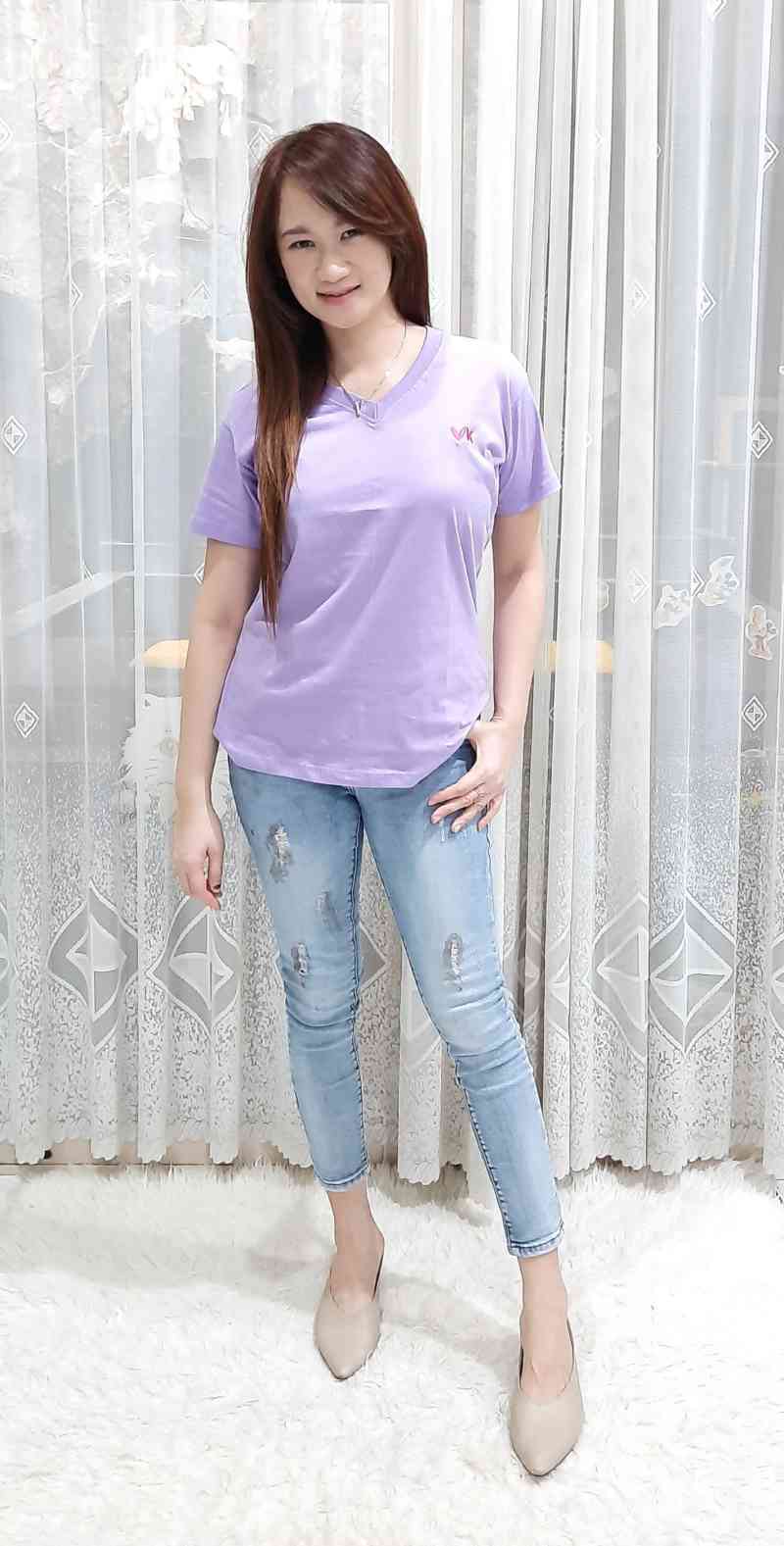 Jual Sharon T-Shirt V Neck Wanita 