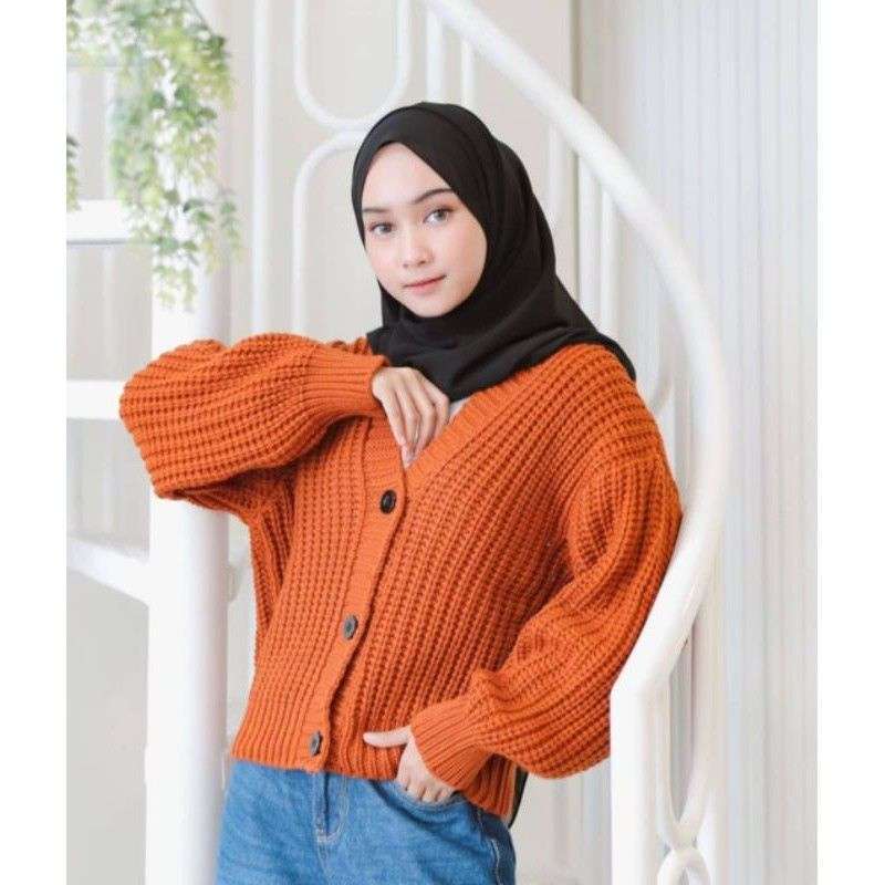 Promo Cardigan Rajut crop Oversize 