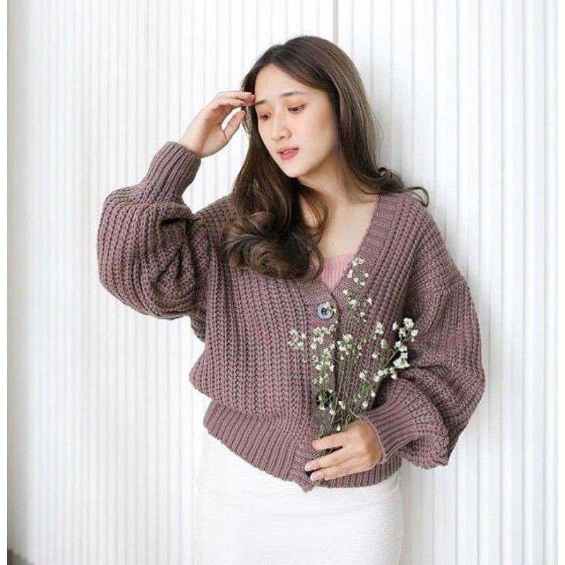 Promo Cardigan Rajut crop Oversize 