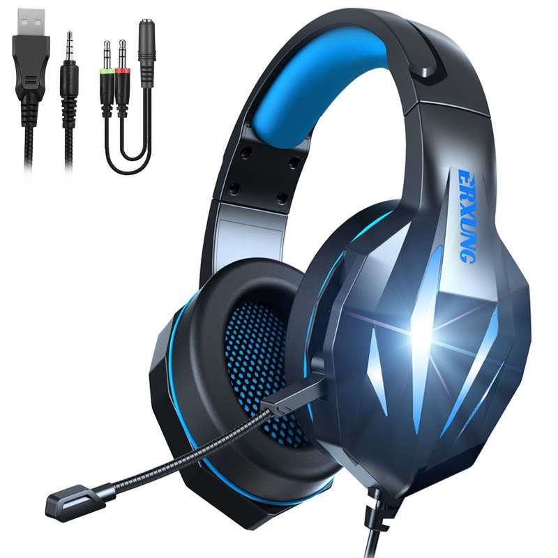 Promo RGB Gaming Headset with Mic 4D Bass 3.5mm Plug for PS4 Gamers Black  and Blue di Seller Homyl - China | Blibli