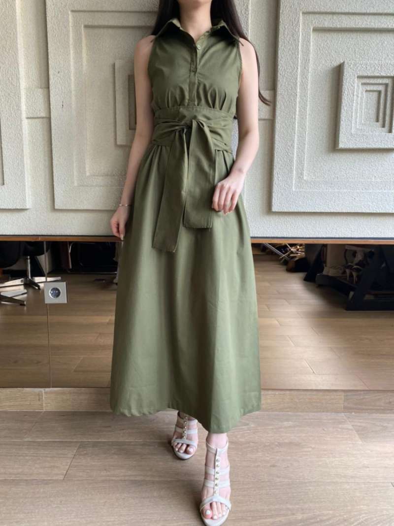 Promo KUROTA SHOP DRESS WANITA MAXI DRESS KALIA DRESS OBI BELT