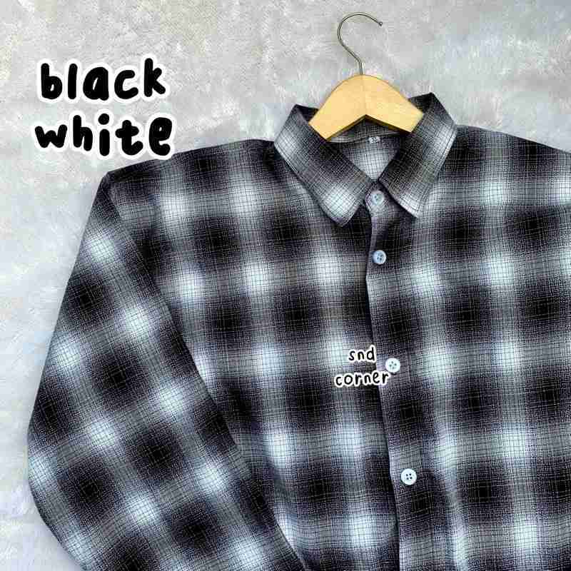 CROP TARTAN SHIRT TOP KEMEJA TARTAN 