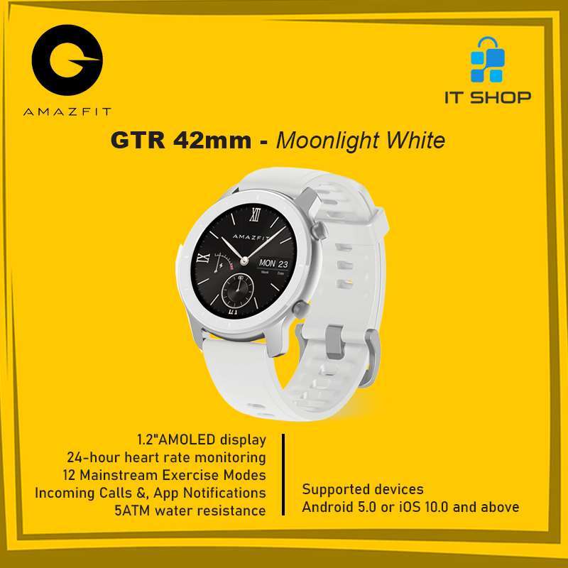 Xiaomi amazfit gtr new arrivals 42mm moonlight white