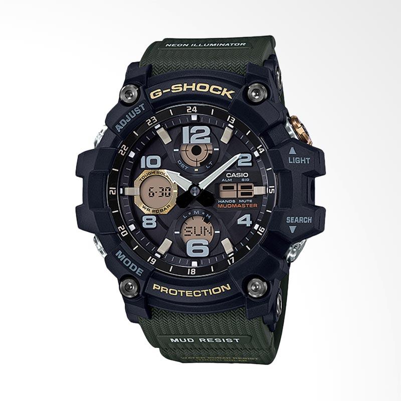 CASIO G Shock Mudmaster Tough Solar Jam Tangan Pria Black Green GSG 100 1A3DR