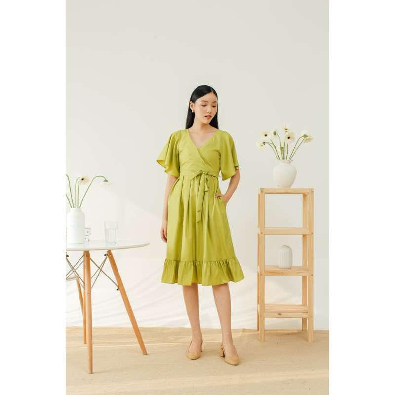 Promo KUROTA SHOP MIDI DRESS WANITA AVERY DRESS LEMON L1118 ...