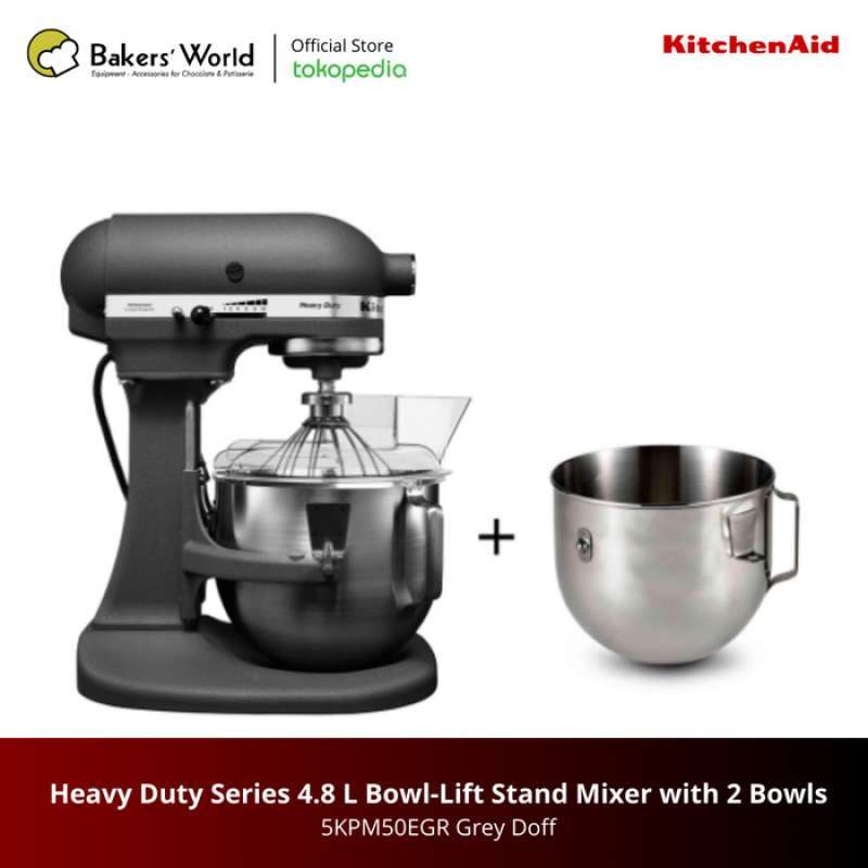 Kitchenaid 5kpm50egr heavy duty lift bowl mixer (grey)