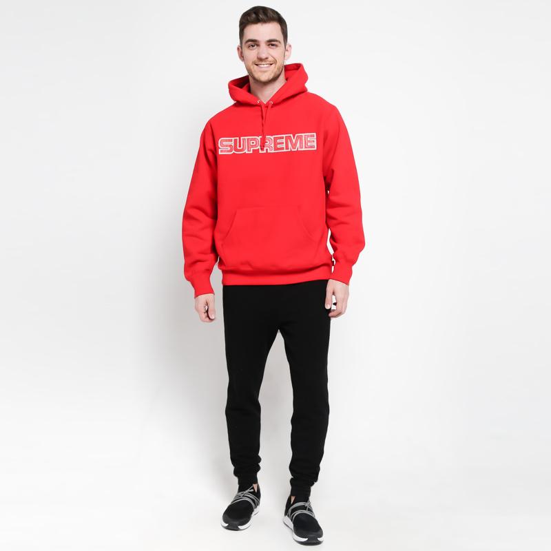 Supreme Perforated Leather Hoodie Red Shirts