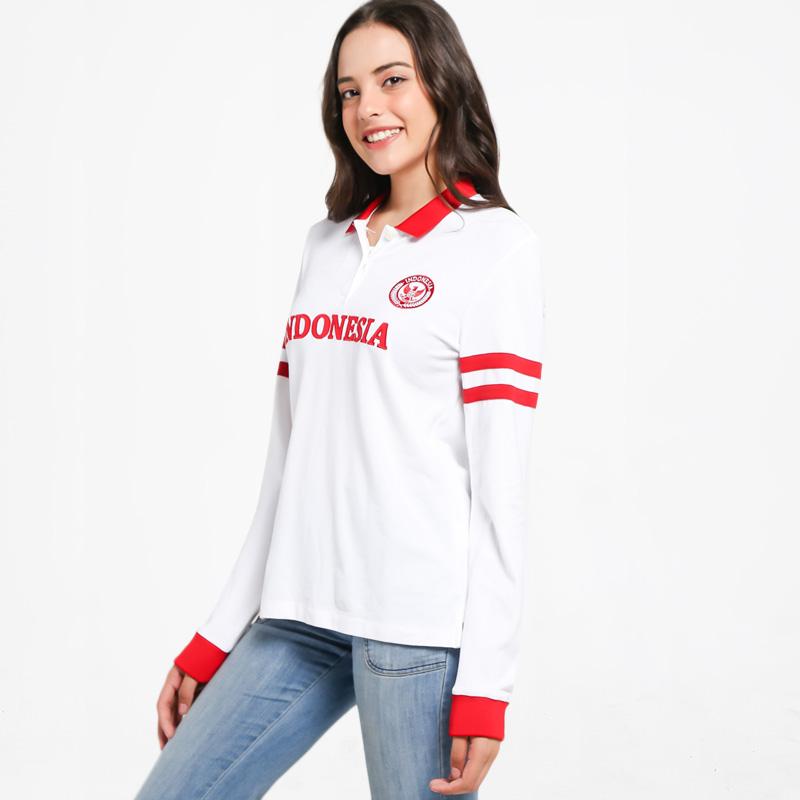 Jual Giordano National Day Indonesia Woman Polo Long Sleeve Shirt
