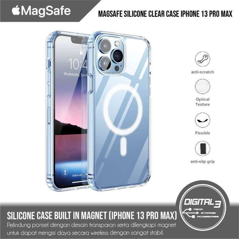 Soft Silicone Bumper Clear Case Magsafe Iphone 13 Pro Max Casing