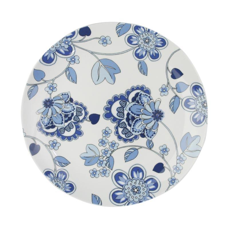 Jual Zen Batik Floral Piring Makan Blue Diameter 27 Cm Online Desember 2020 Blibli