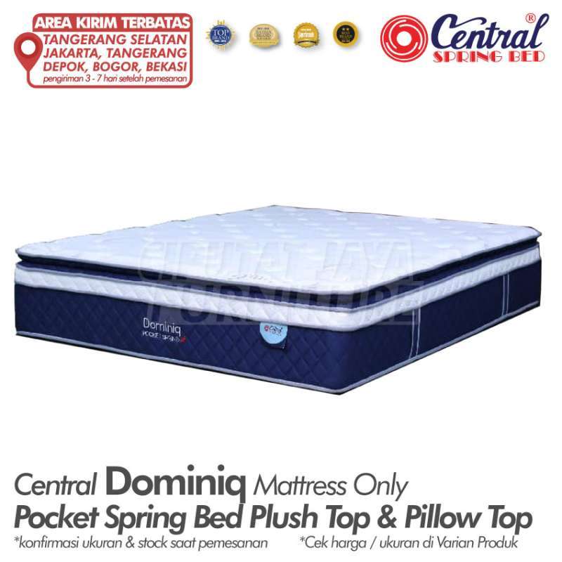 Jual Spring Bed Central Dominiq Pocket Plush Top Pillow Top 100