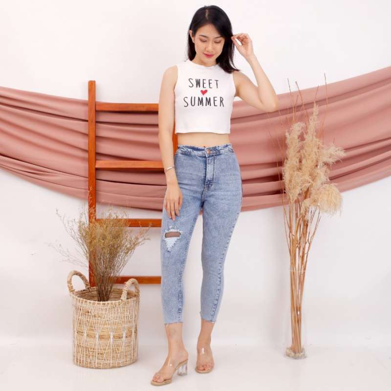 DJ Highwaist Jeans Cewek 