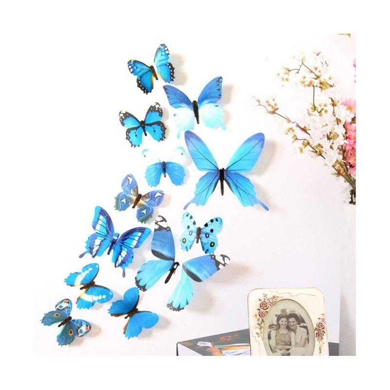 Jual Extreme 3d Butterfly Rainbow Pvc Wallpaper New Qualified Wall