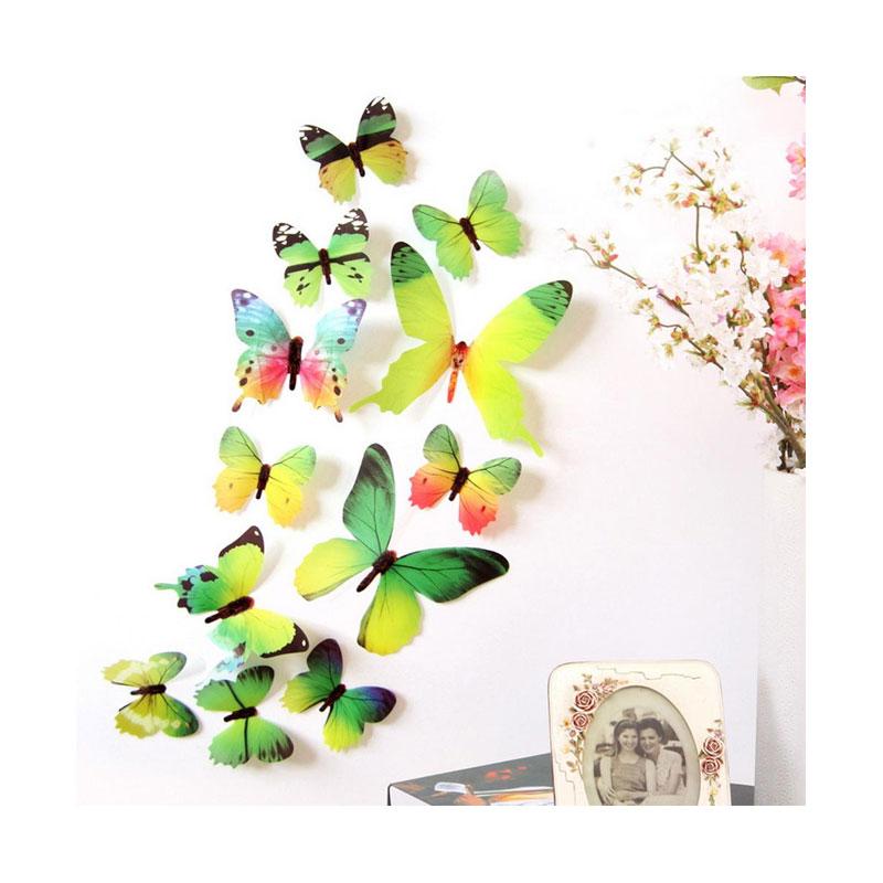 Jual Extreme 3d Butterfly Rainbow Pvc Wallpaper New Qualified Wall
