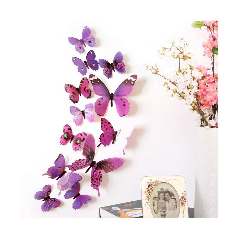 Jual Extreme 3d Butterfly Rainbow Pvc Wallpaper New Qualified Wall