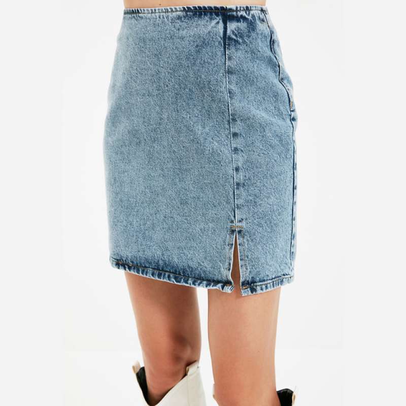 Jual Trendyol Slit Denim Skirt Wanita 