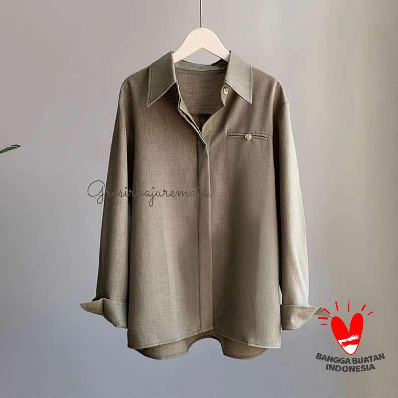 Jual SAZANA TOP KEMEJA WANITA CASUAL BAJU KOREA KEMEJA