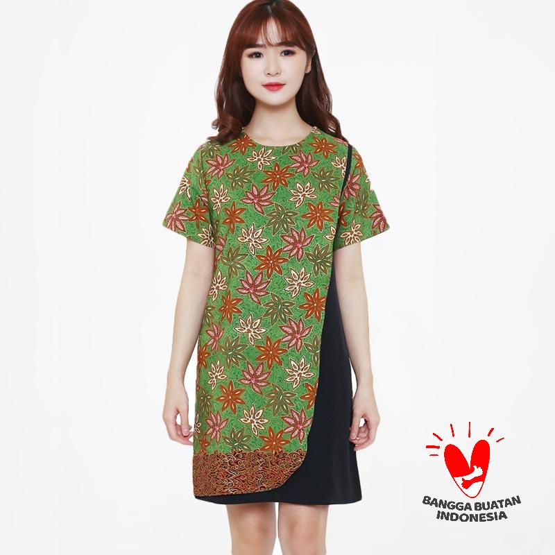 Jual Batik Flike Store Dress Wanita Mix Layers Dress Green Scoot Online November 2020 Blibli Com