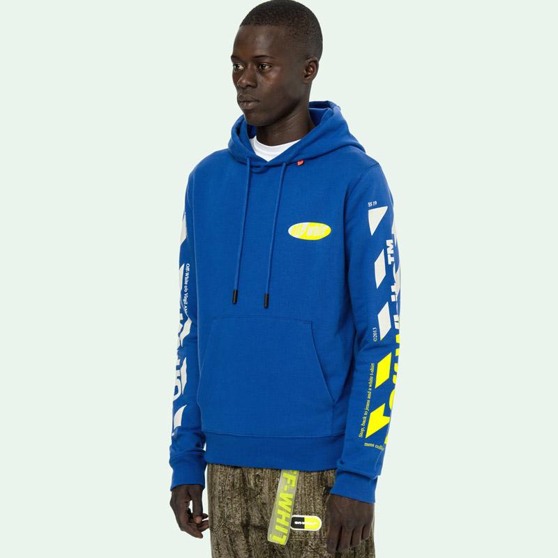 off white blue and green hoodie