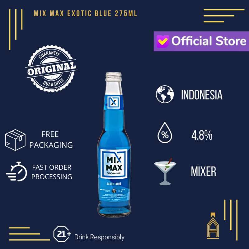 Promo ASLI ORIGINAL Mix Max Exotic Blue Mixmax Vodka Mixer 275ml Diskon 7% di Alcohauz - Pegadungan, Kota Jakarta Barat Blibli