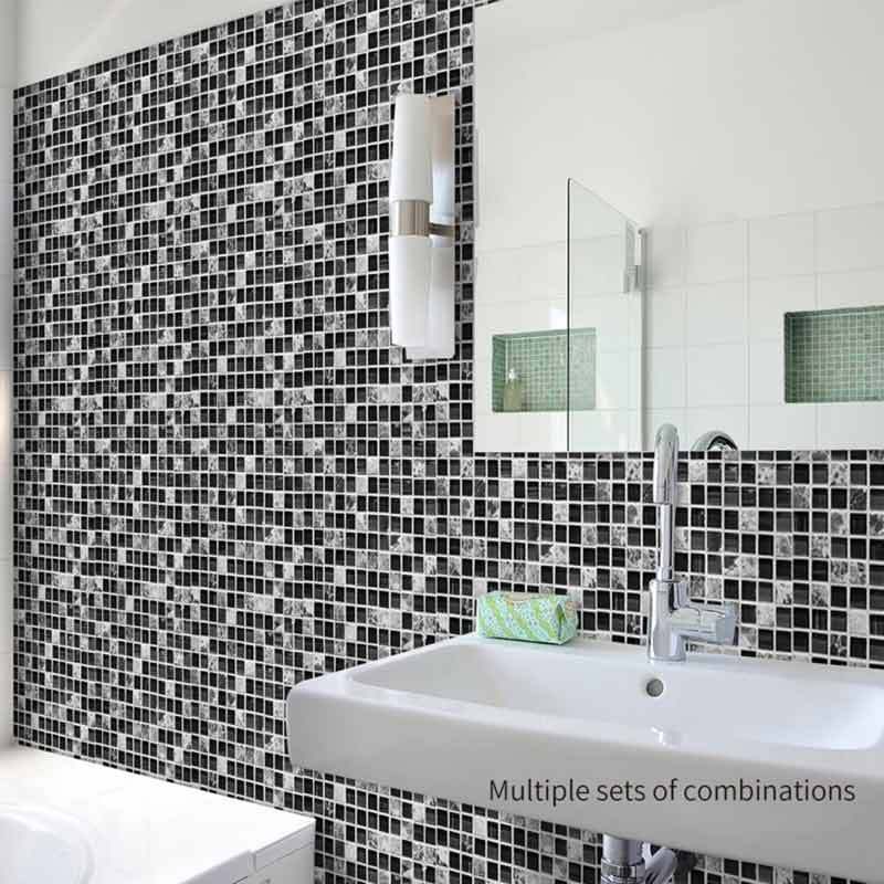 Jual Bluelans Black Mosaic Creative Tile Stickers Kitchen Bathroom