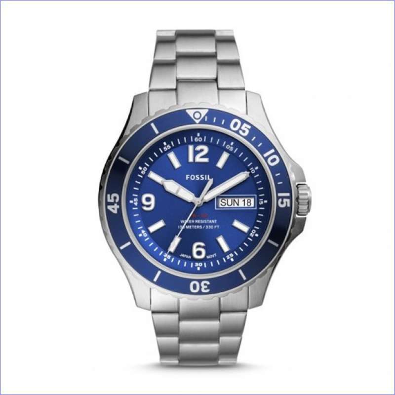 Three-Hand Date Stainless Steel Watch 