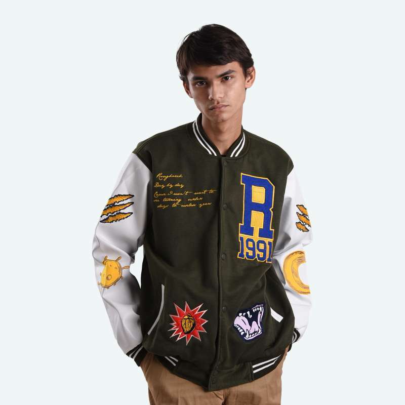 Promo Roughneck VB004 Army Fighters Varsity Jacket Diskon 69 di
