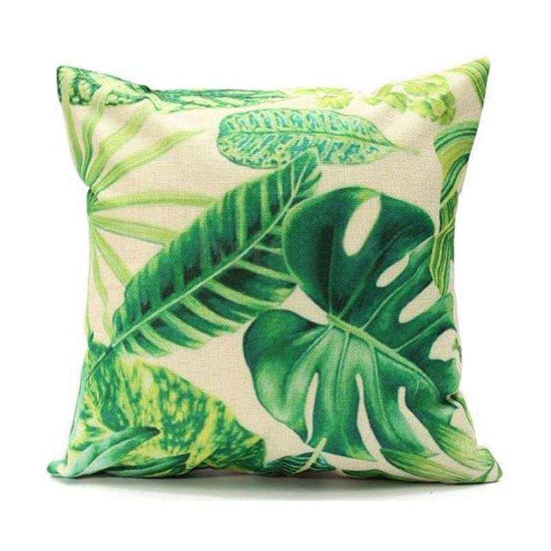 green leaf pillow