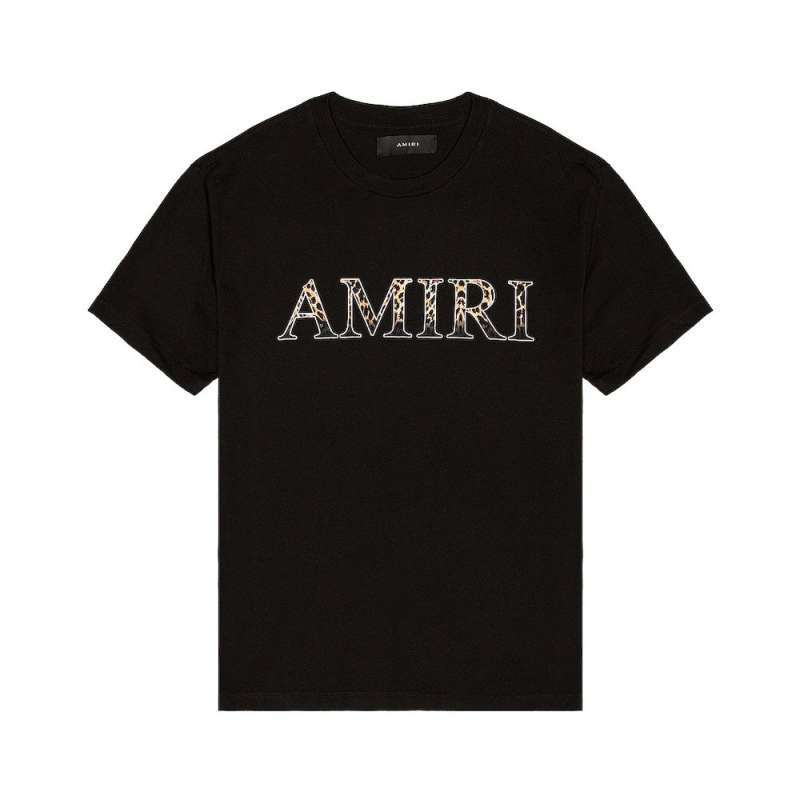 Promo Amiri Leopard Logo Print T-Shirt 